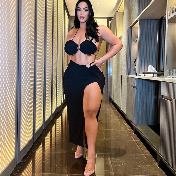 Other - Black skirt and top set with silver hardware